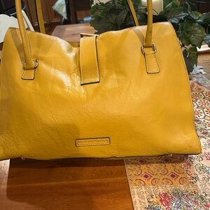 BCBGMaxAzria Yellow Shoulder Bag with Luxurious Leather Finish, like new